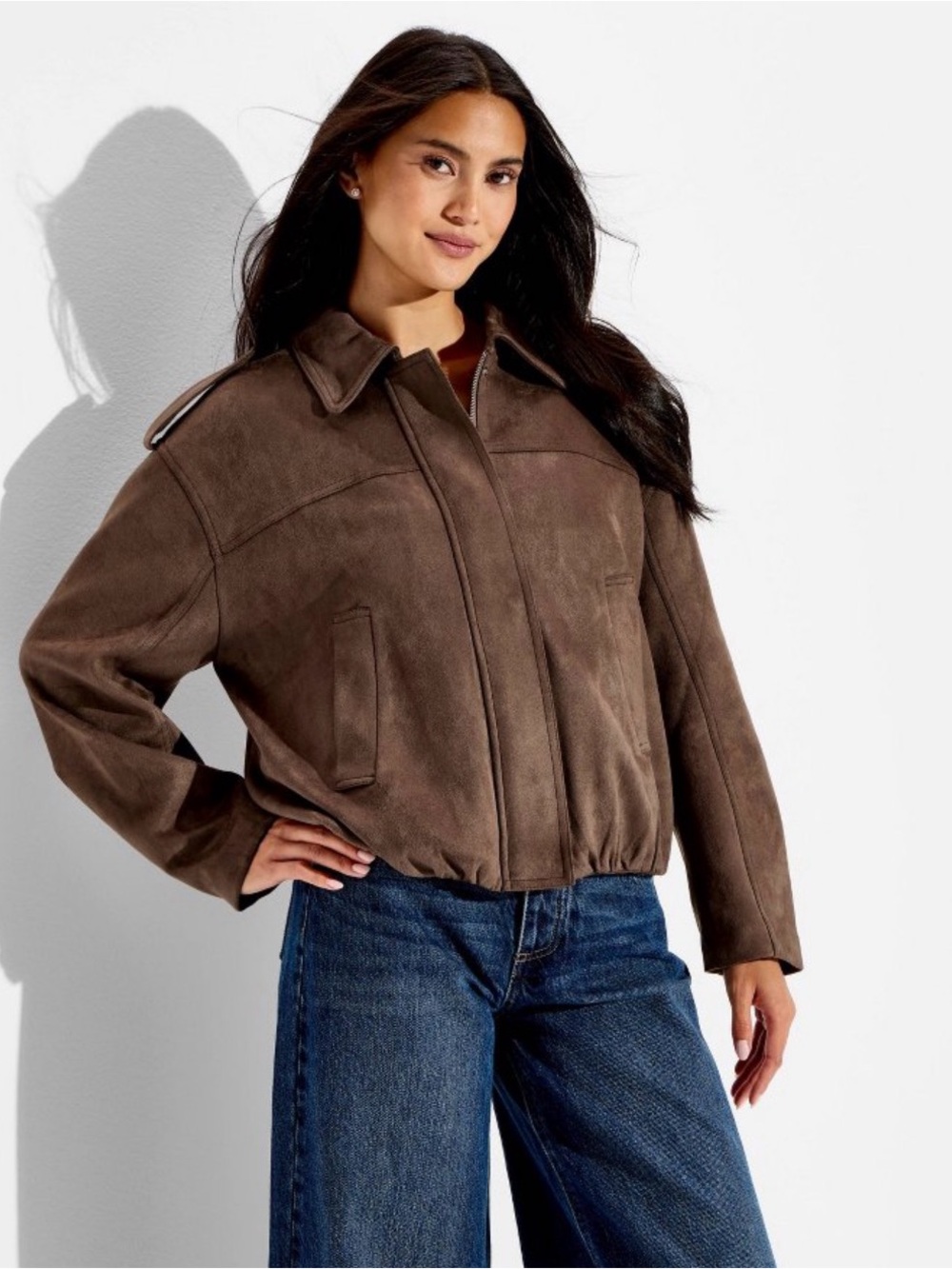 Target Wild Fable Bubble Hem Faux Suede Jacket